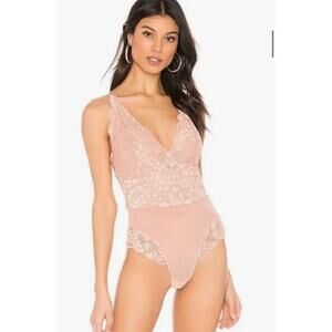 We are HAH Smarty Pants Sexy Bodysuit Copper Rose Size Large NWT